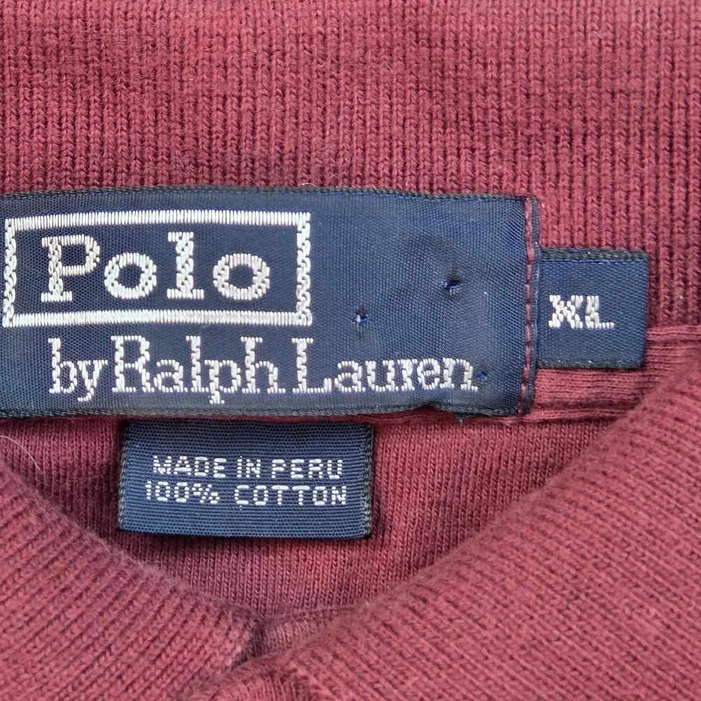 Polo Ralph Lauren Long Sleeve Polo Mens XL Pocket Embroidered Pony Logo Burgundy
